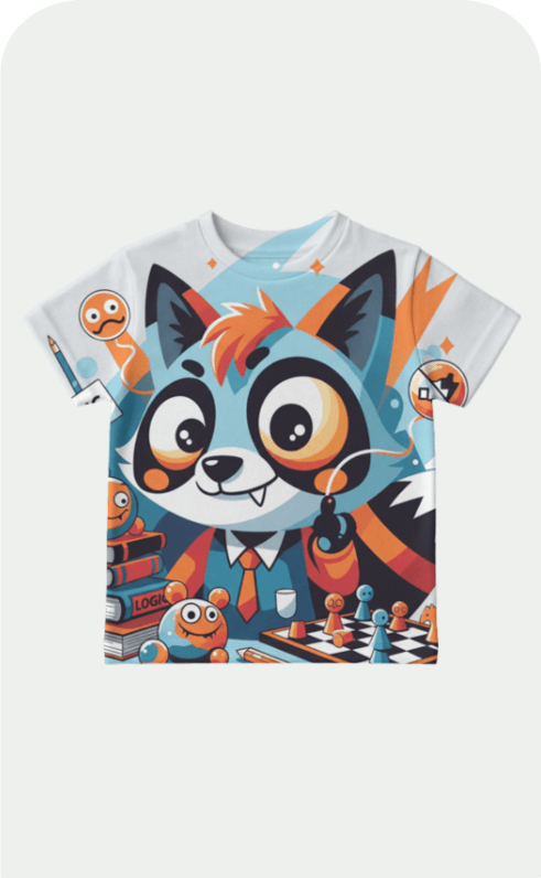 Logic Raccoon All - Over Print Kids T-Shirt 🦝✨ - versevogue